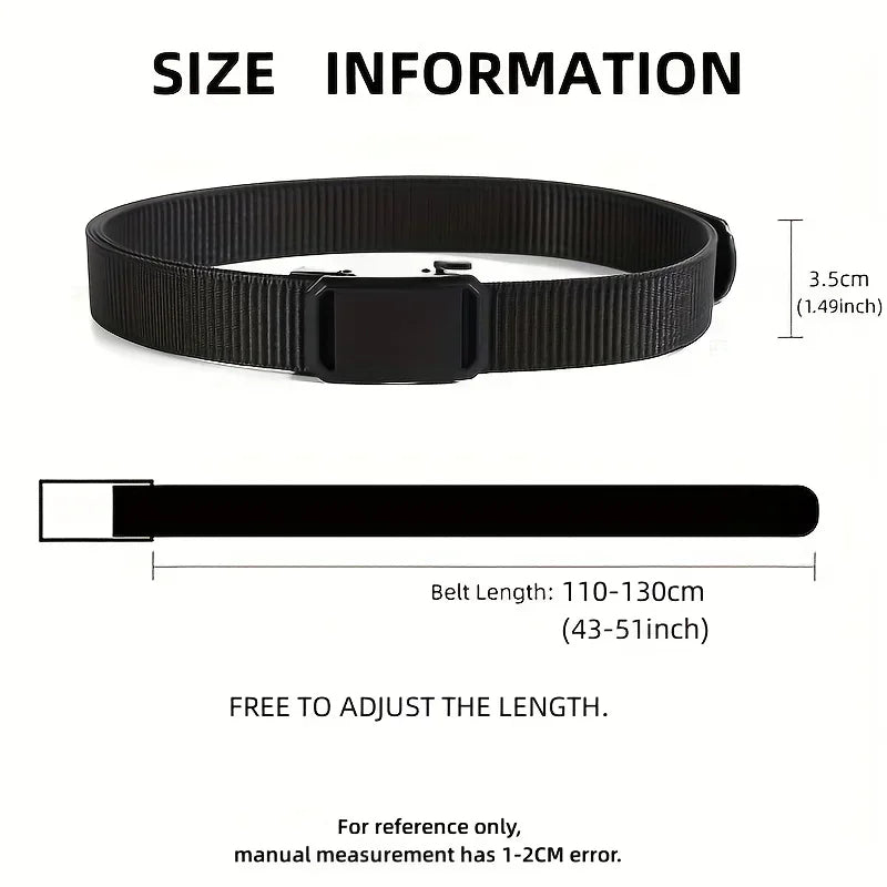 2025 New Automatic Buckle Belt, Canvas Tactical Workwear Casual Outdoor Military Training Pants Belt For Men